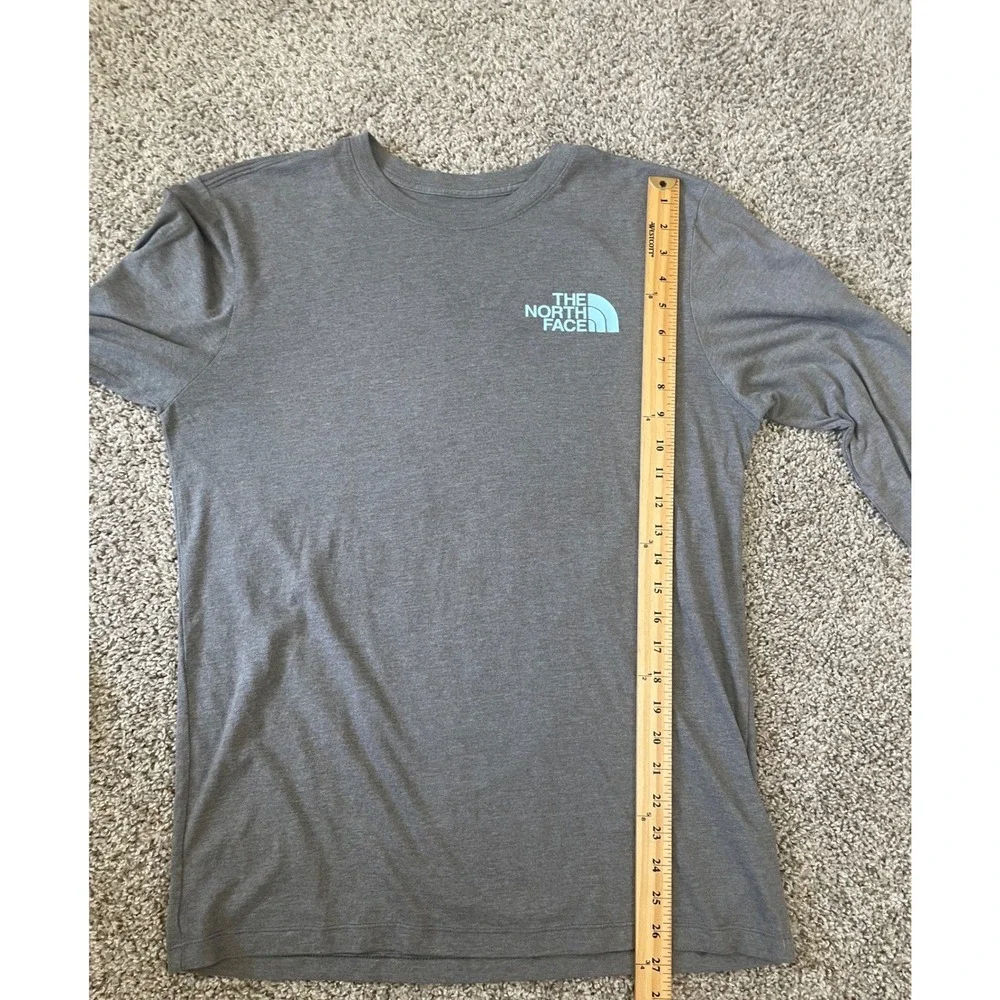The North Face Long Sleeve Tee Mens Medium Gray Excellent Mountain Graphic Shirt